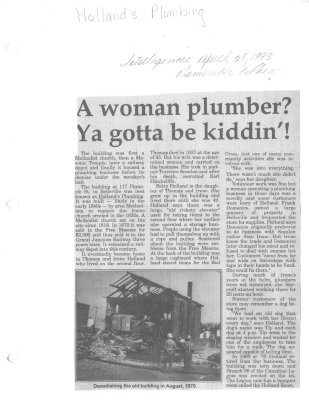 Remember When: A woman plumber? Ya gotta be kiddin'!