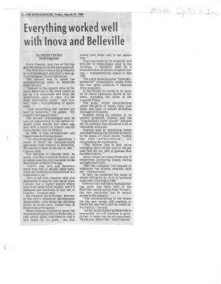 Everything worked well with Inova and Belleville