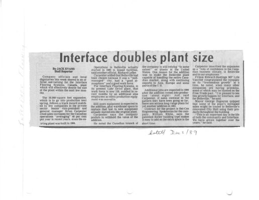 Interface doubles plant size