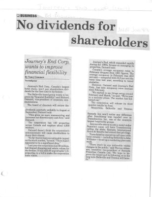 No dividends for shareholders