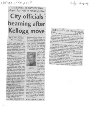 City Officials beaming after Kellogg move