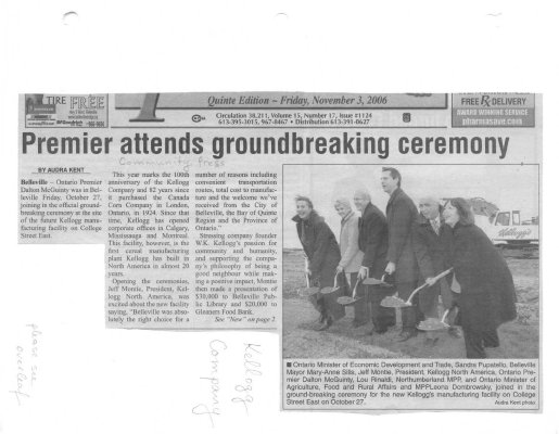 Premier attends groundbreaking ceremony