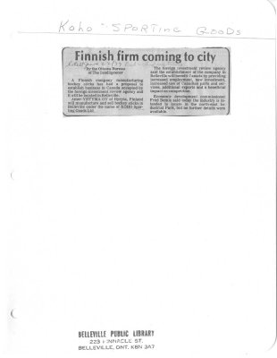 Finnish firm coming to city