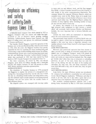 Emphasis on efficiency and safety at Lafferty-Smith Express Lines Ltd.