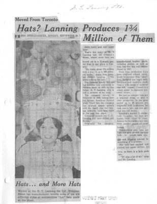 Hats? Lanning produces 1 3/4 million of them