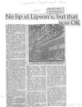 No lip at Lipson's but that was ok