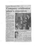 Company celebrates plant's expansion