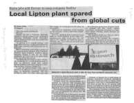 Local Lipton plant spared from global cuts