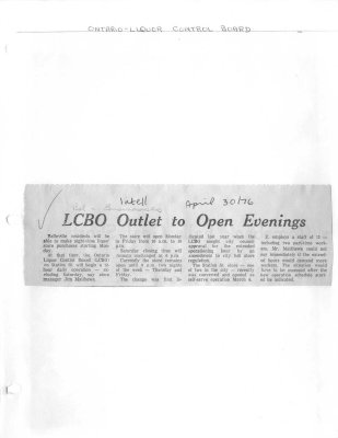 LCBO Outlet to Open Evenings