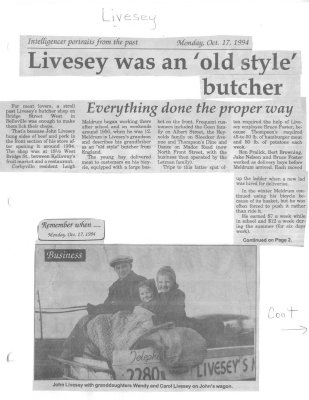 Livesey was an 'old style' butcher