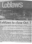 Loblaws to close Oct. 7