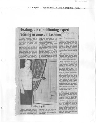 Heating, air conditioning expert retiring in unusual fashion