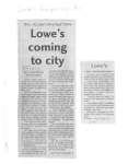 Lowe's coming to city