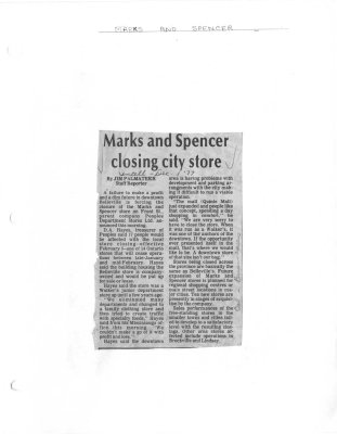 Marks and Spencer closing city store