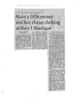 Make a little money and buy cheap clothing at Mary L Boutique