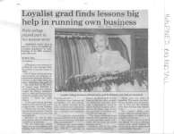 Loyalist grad finds lessons big help in running own business