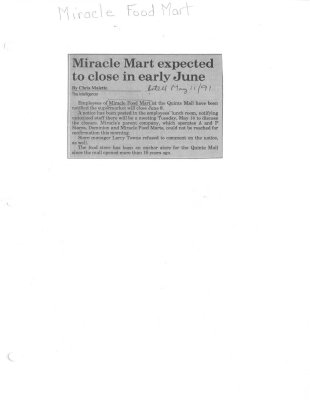 Miracle Mart expected to close in early June