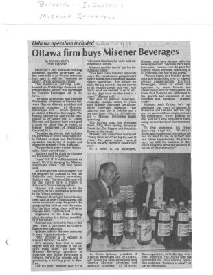 Ottawa firm buys Misener Beverages