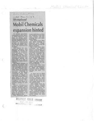 Mobil Chemicals expansion hinted