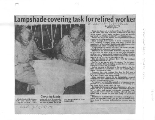 Lampshade covering task for retired worker