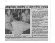 Lampshade covering task for retired worker