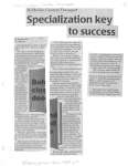 Specialization key to success