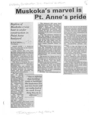 Muskoka's marvel is Pt. Anne's pride