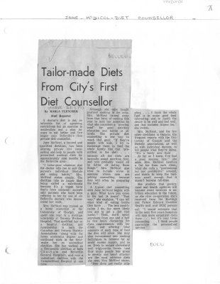 Tailor-made diets from City's first diet counsellor