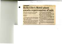 Belleville's Mobil plant awaits repercussion of sale