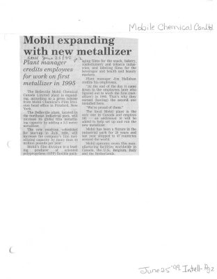 Mobil expanding with new metallizer