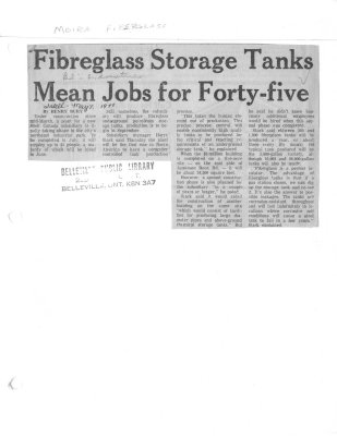 Fibreglass Storage Tanks Mean Jobs for Forty-five