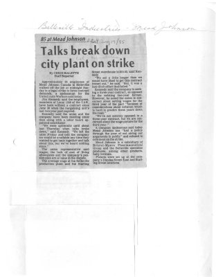 Talks break down city plant on strike