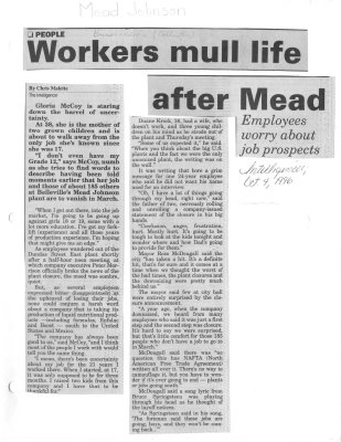 Workers mull life after Mead