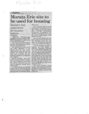 Murata Erie site to be used for housing