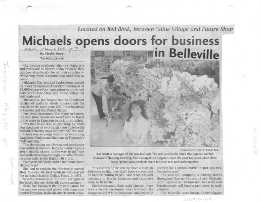 Michaels opens doors for business in Belleville