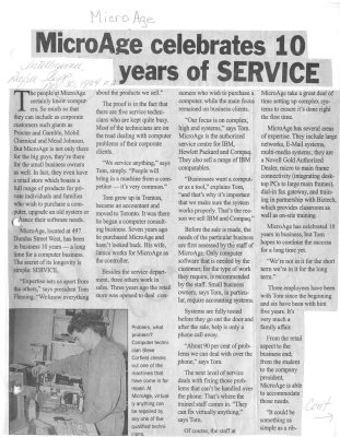 MicroAge celebrates 10 years of service