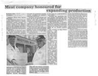 Meat company honoured for expanding production