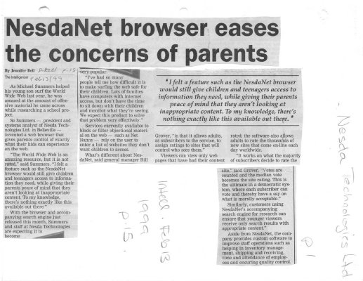 NesdaNet browser eases the concerns of parents