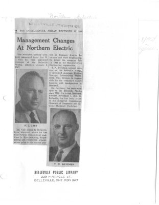 Management Changes At Northern Electric