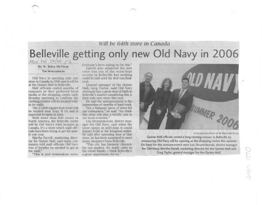 Belleville getting only new Old Navy in 2006