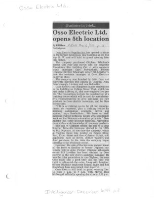 Osso Electric Ltd. opens 5th location