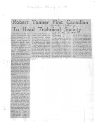 Robert Tanner First Canadian To Head Technical Society