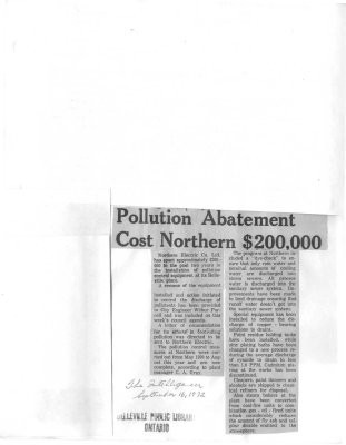 Pollution Abatement Cost Northern $200,000