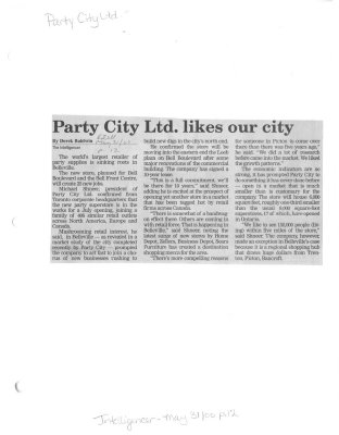 Party City Ltd. likes our city