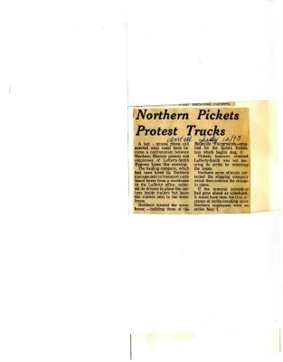 Northern Pickets Protest Trucks