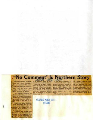 'No Comment' Is Northern Story