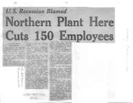 Northern Plant Here Cuts 150 Employees