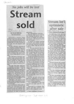 No jobs will be lost: Stream sold