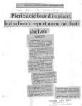 Picric acid found in plant, but schools report none on their shelves