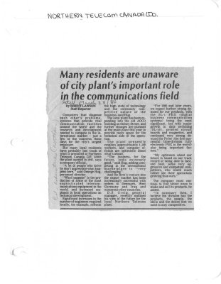 Many residents are unaware of city plant's important role in the communications field